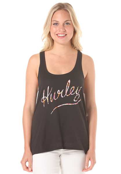 Hurley Full Bloom Perfect Tank - Nero Donna Estate T-Shirts (E9594)
